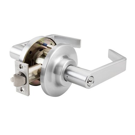 DORMA Grade 1 Cylindrical Lock, 80-Storeroom, LR-Lever, E-Stepped Rose, Satin Chrome, 2-3/4 Inch Backset,  C880-D-LRE-626